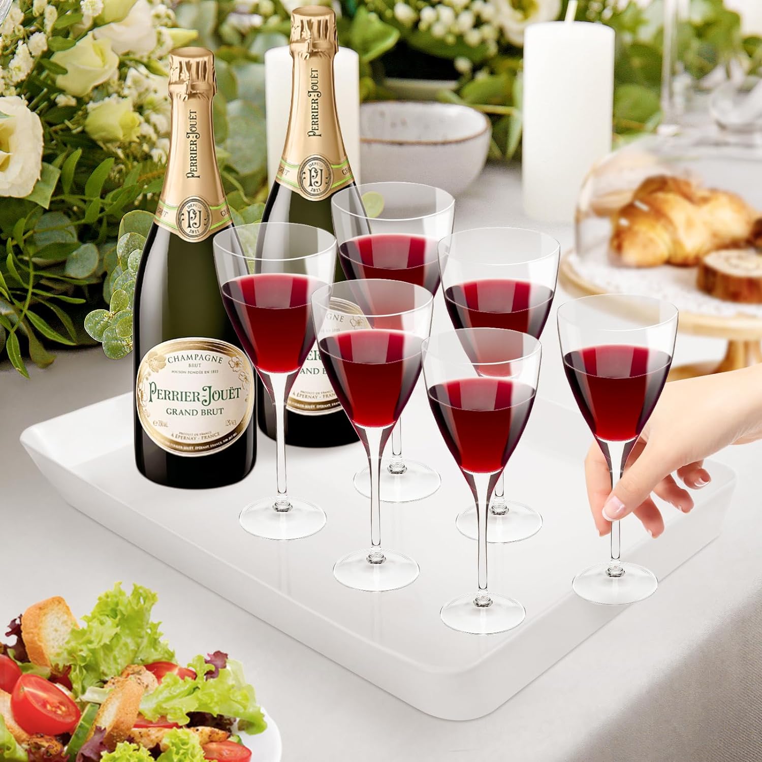 Serving Trays, Serving Platters, Plastic Trays - 4 Pcs Serving Trays, Serving Platters, Plastic Trays - 4 Pcs